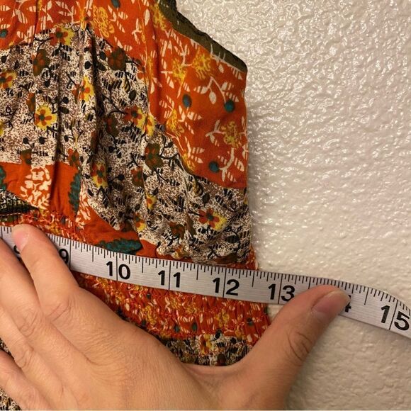 Forever 21 boho Paisley print patchwork Spaghetti country Dress Y2K maxi M - Picture 7 of 13